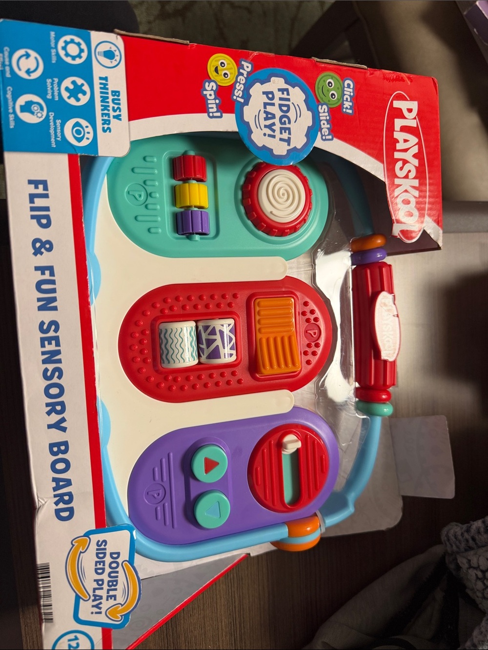 Flip & Fun Sensory Board - Multicolor Toddler Activity Toy